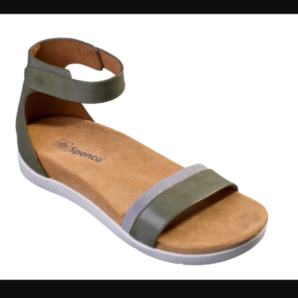 Adorable 🥰 camp green leather sandals. Velcro at ankle. Worn twice